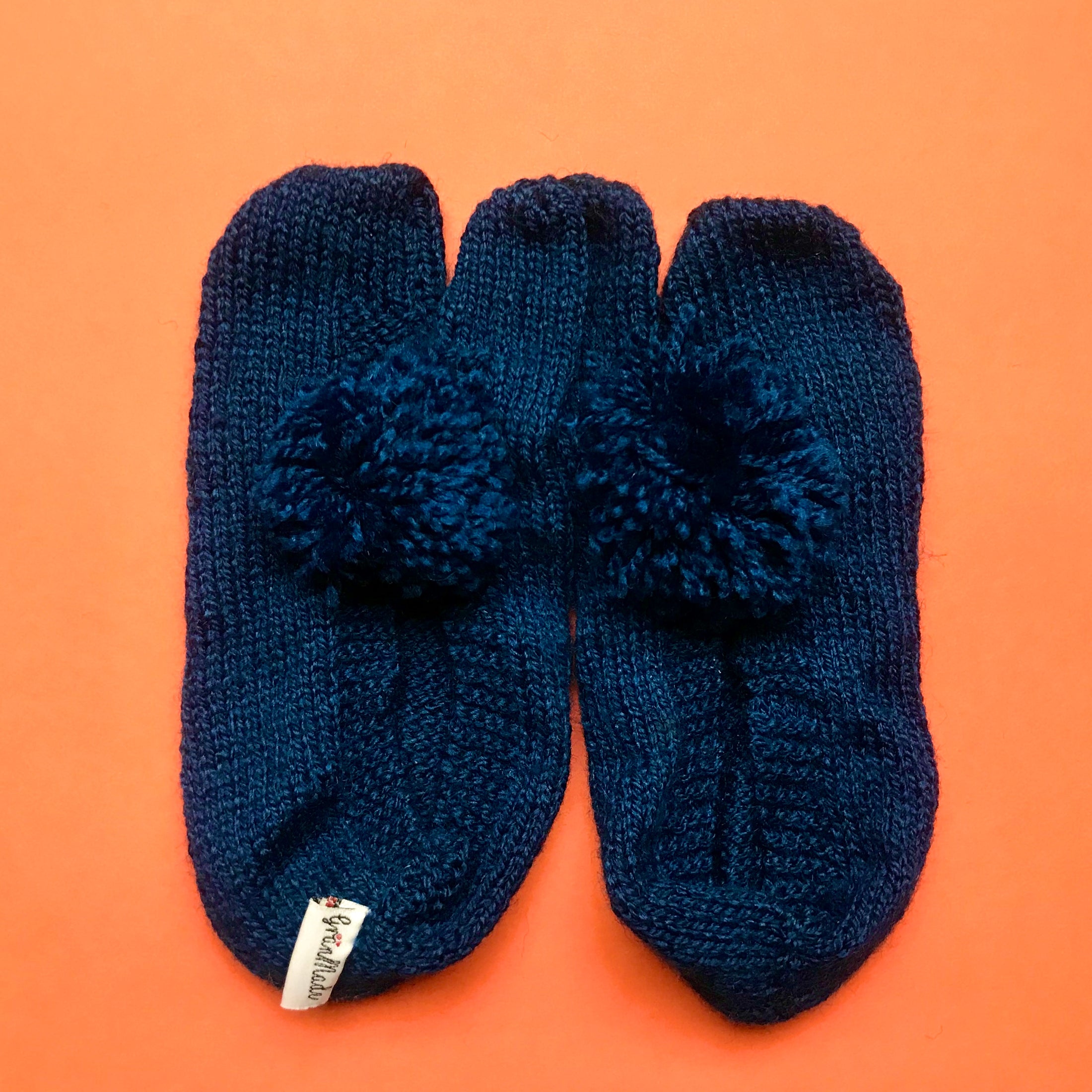 Blue Hand-knit Socks - Granmade