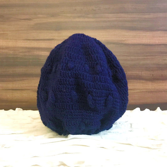 Navy Blue Crochet Hand-knit Beanie - Granmade