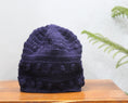 Load image into Gallery viewer, Navy Blue Crochet Hand-knit Beanie - Granmade
