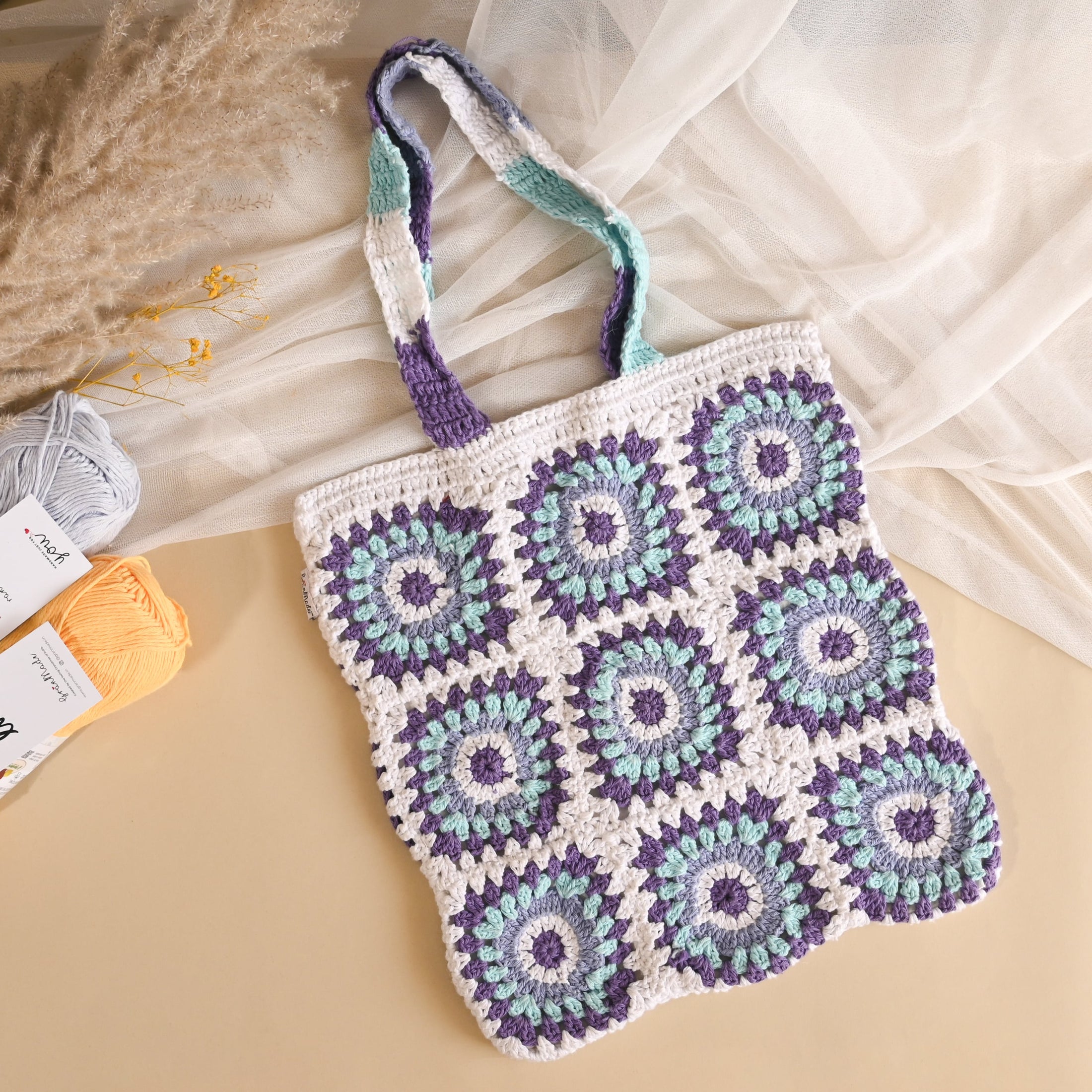 Granny Square Crochet Tote Bag - Granmade