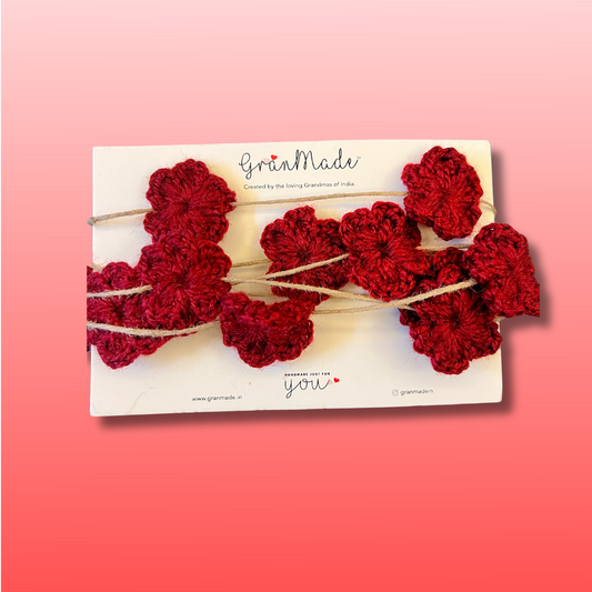 Red Daisy Hand-knit Toran (set of 2) - Granmade