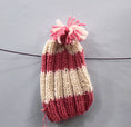 Load image into Gallery viewer, White & Pink Chunky Hand-knit Beanie - Granmade
