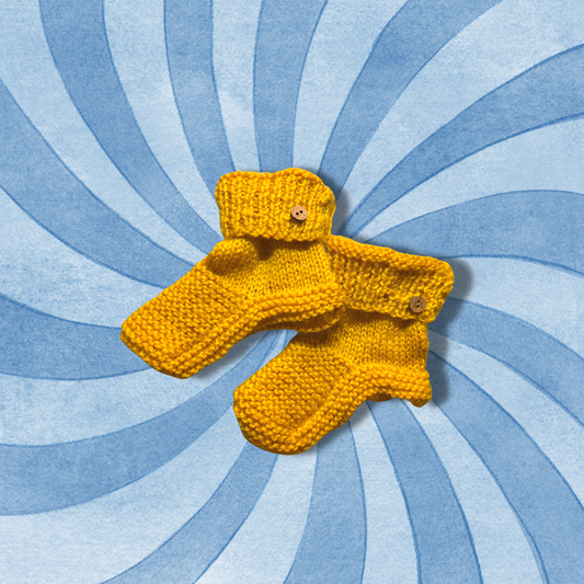 Butterscotch Yellow Handknit Baby socks - Granmade