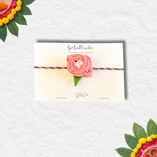 Handmade Baby Pink Rose Rakhi - Granmade