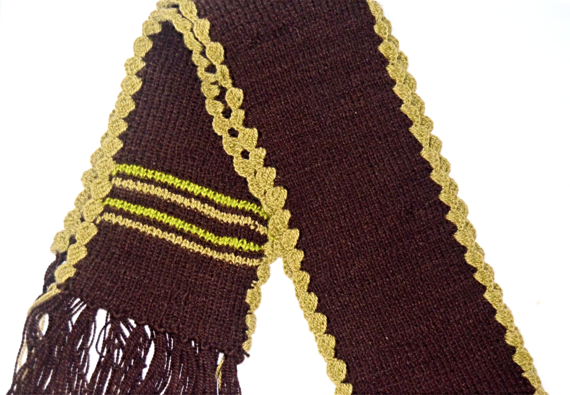 Brown & Beige Hand-knit Scarf - Granmade