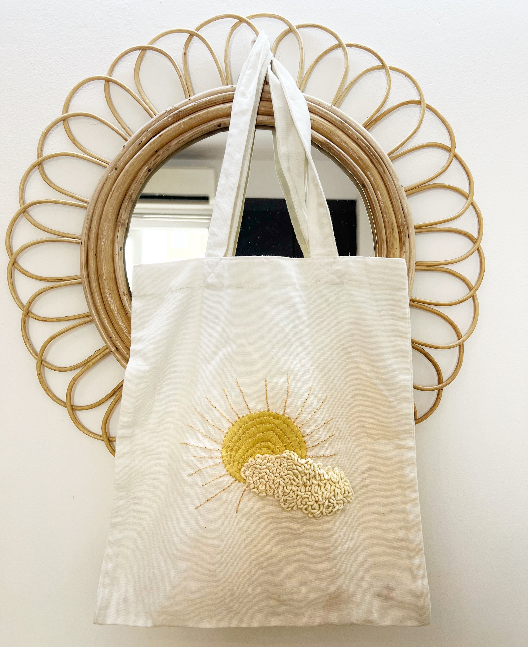 Tulips and Sun Hand-embroidered Tote Bag - Granmade