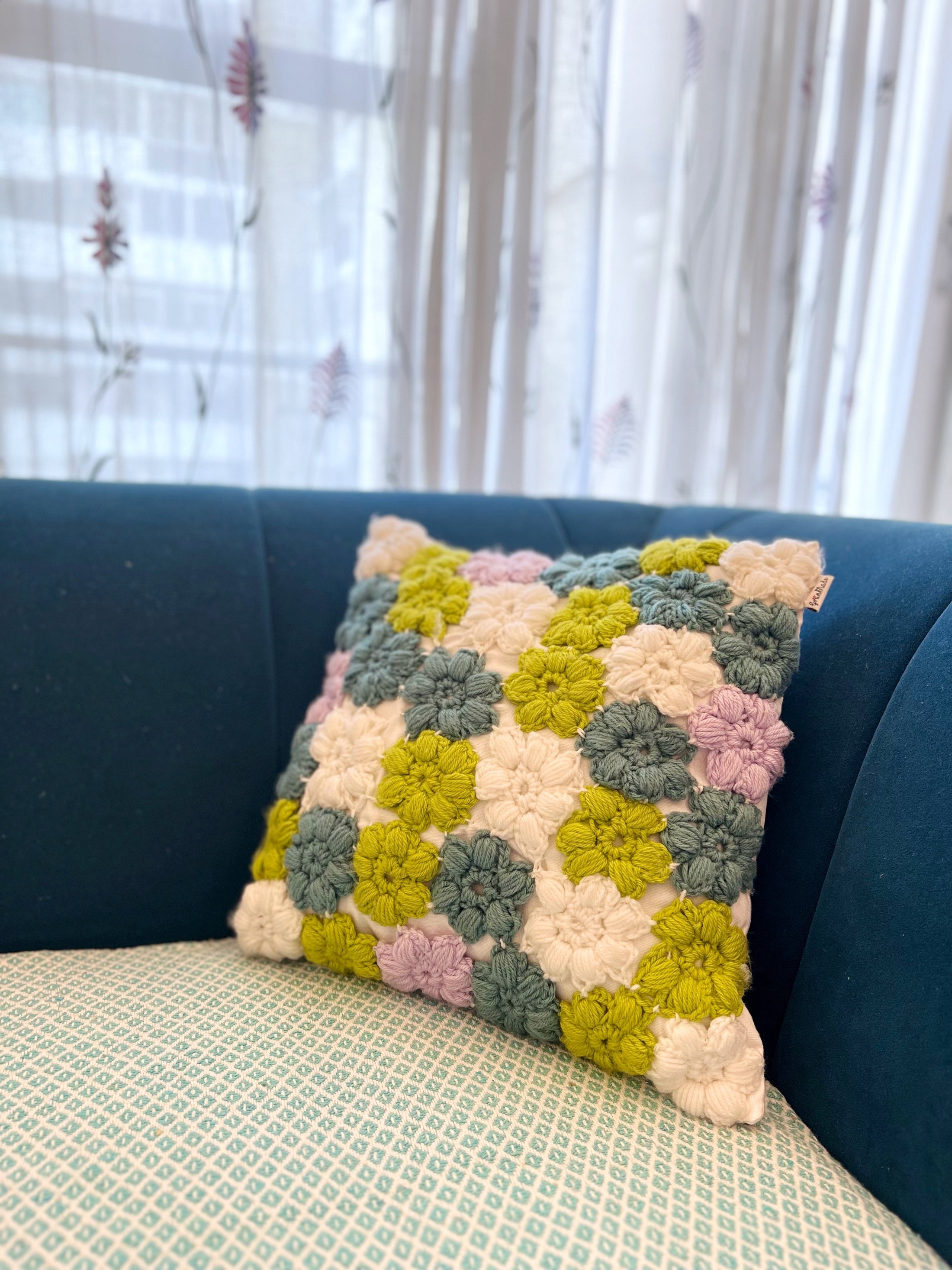 Wildflower Hand-knit Crochet Cushion Cover - Granmade