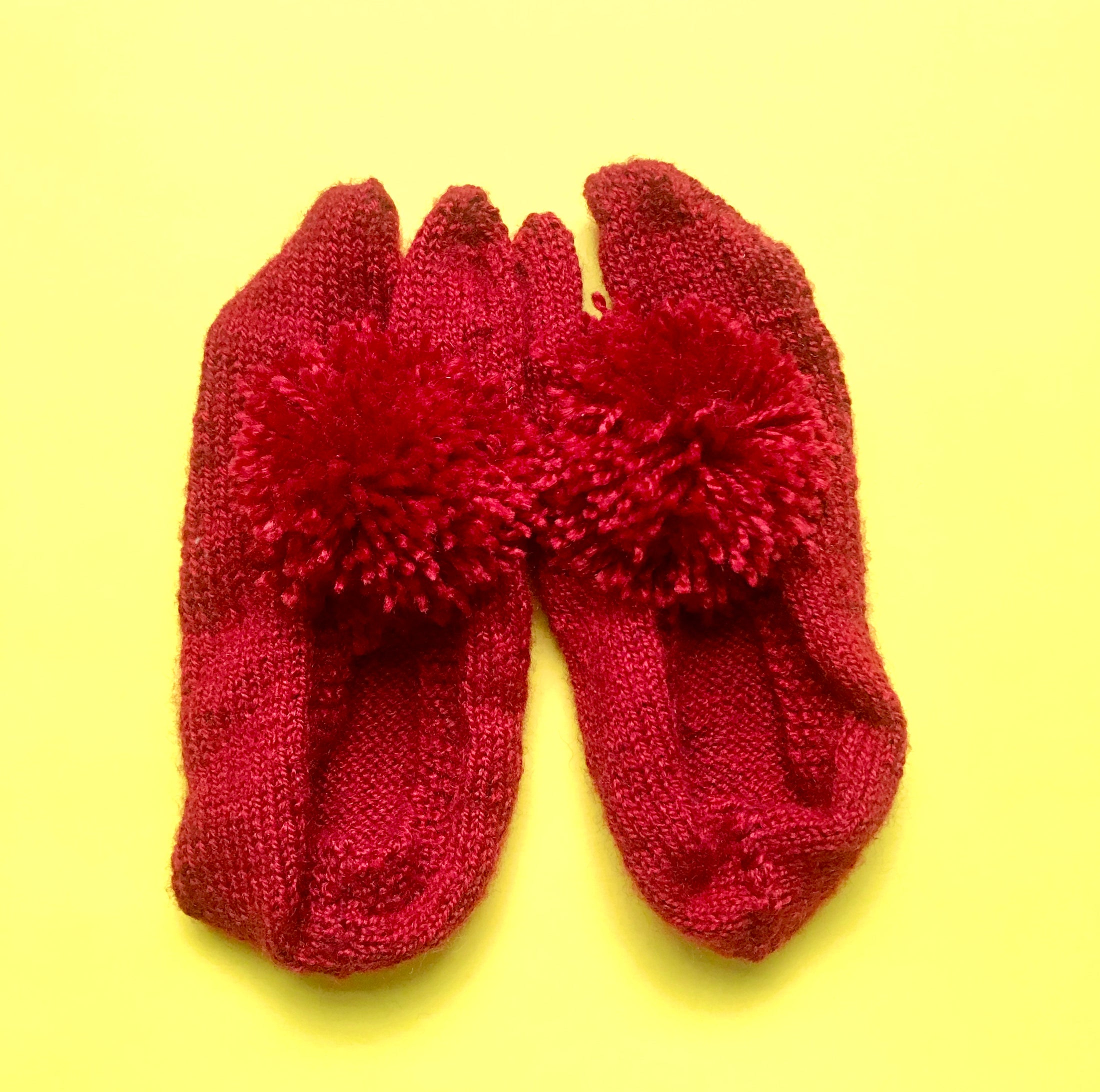 Red Hand-knit Socks - Granmade