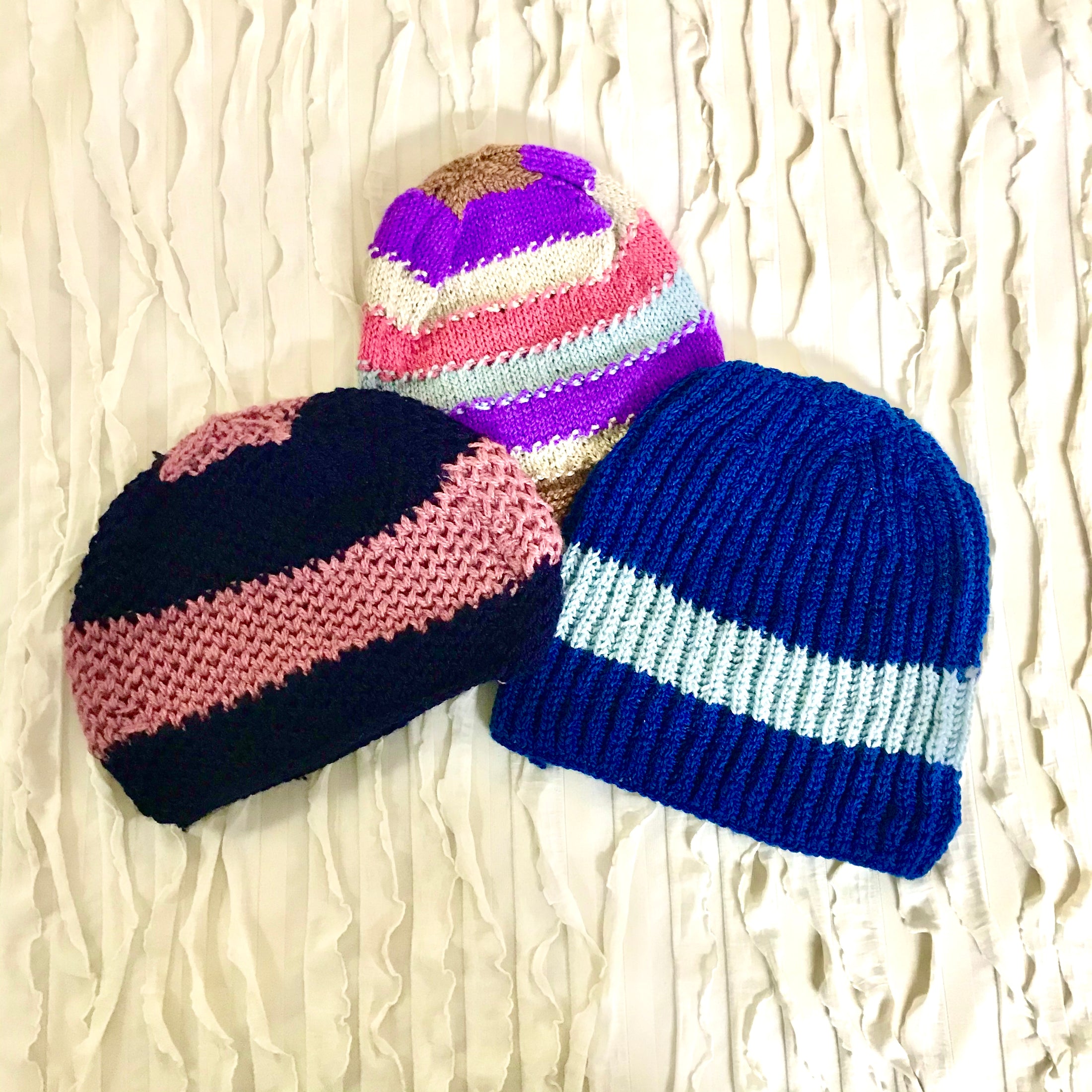 Multi-colour Hand-knit Beanie - Granmade