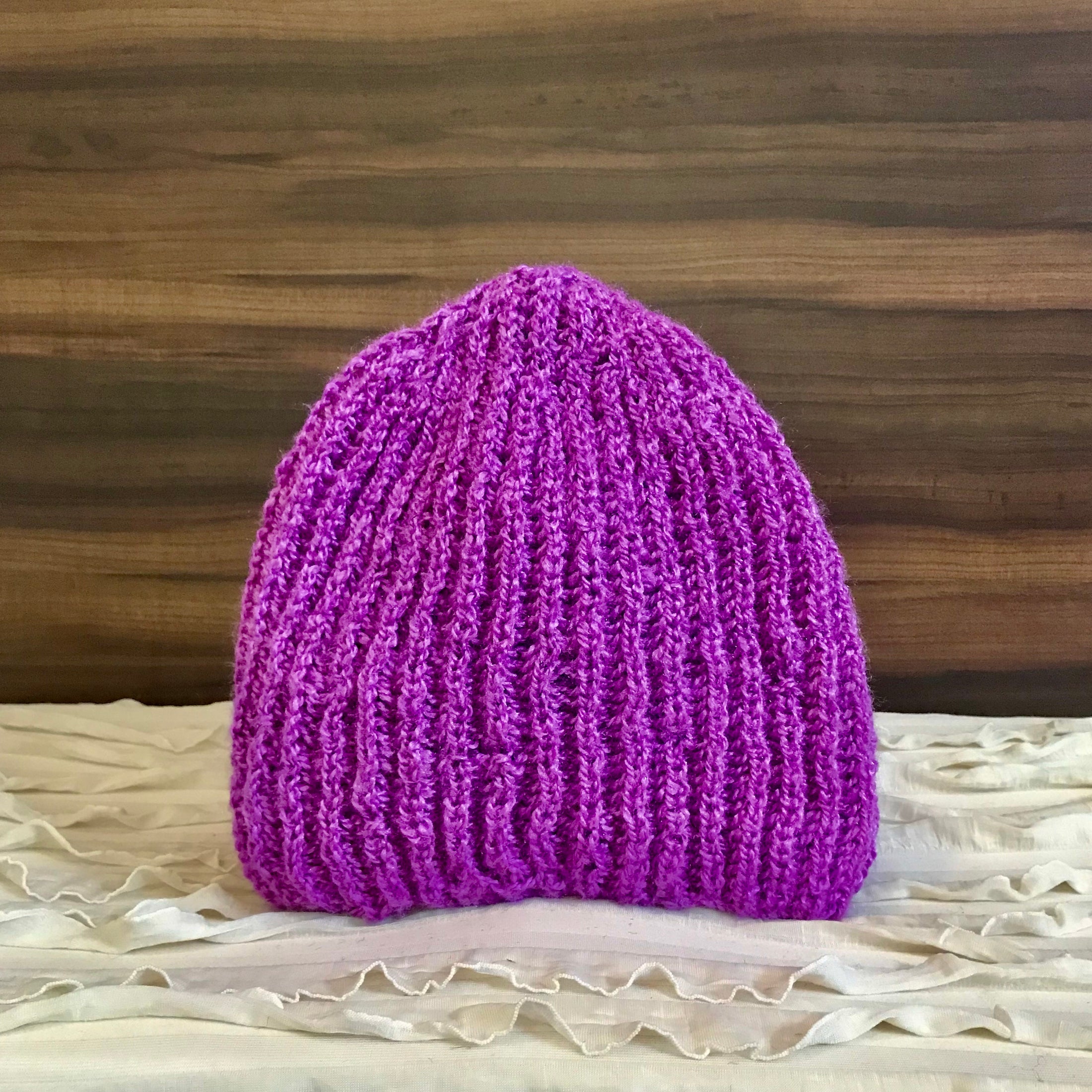 Pink Classic Hand-knit Beanie - Granmade