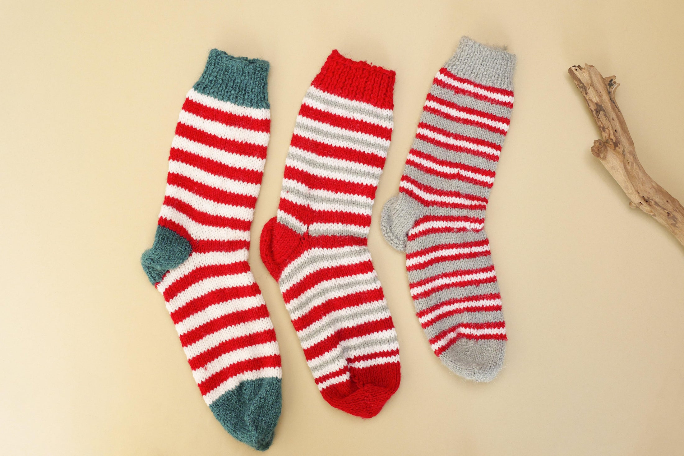 Merry Merry Hand-knit Christmas Socks - Granmade