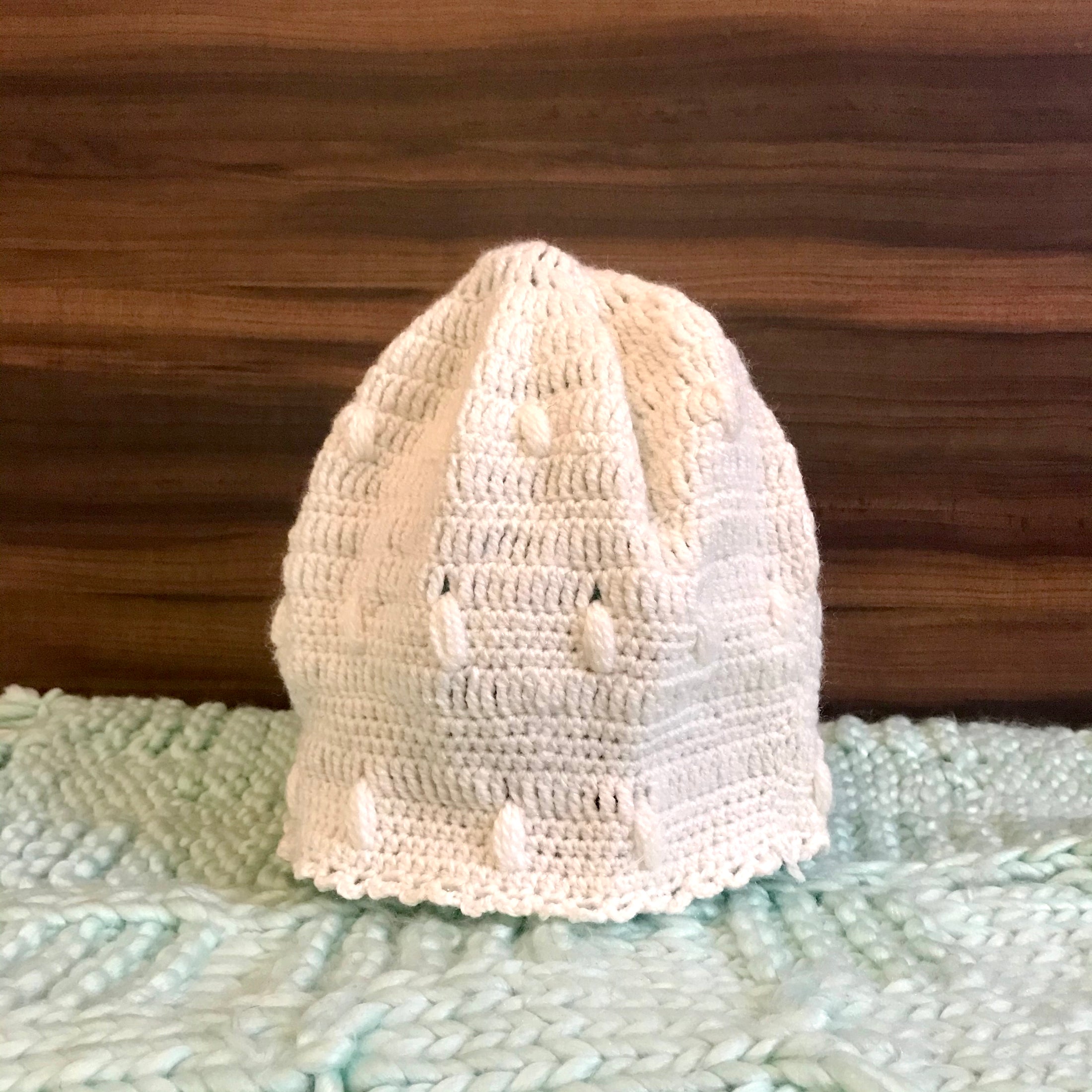 White Crochet Beanie - Granmade