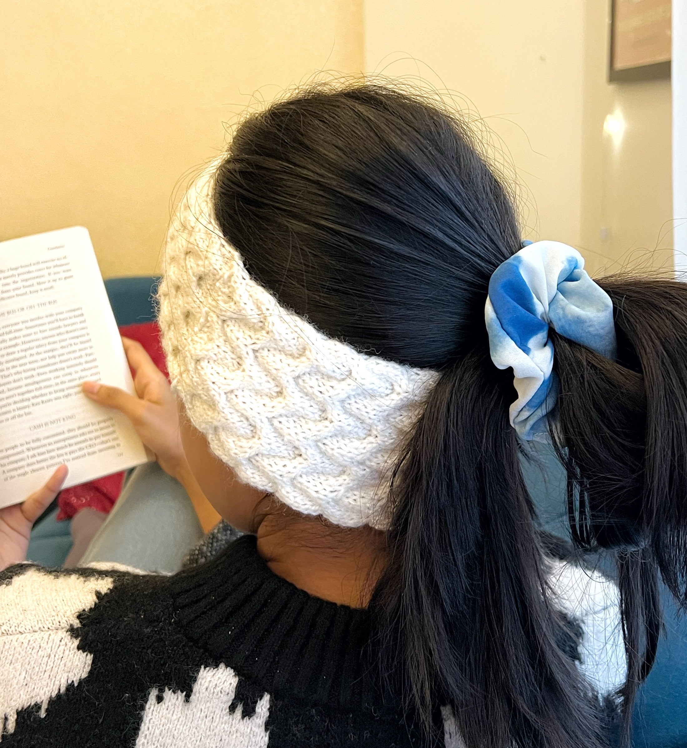 White Cable Hand-knit Headband - Granmade