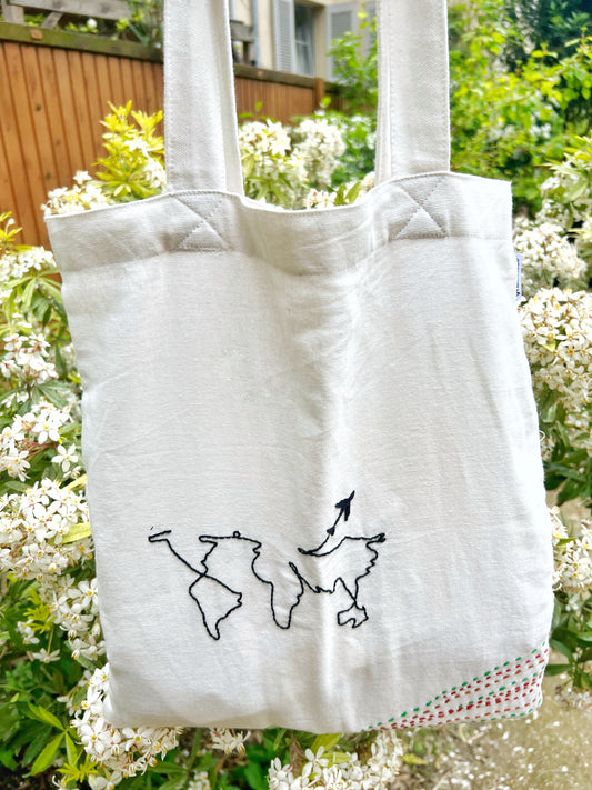 The Travelling Tote Bag Hand-embroidered - Granmade