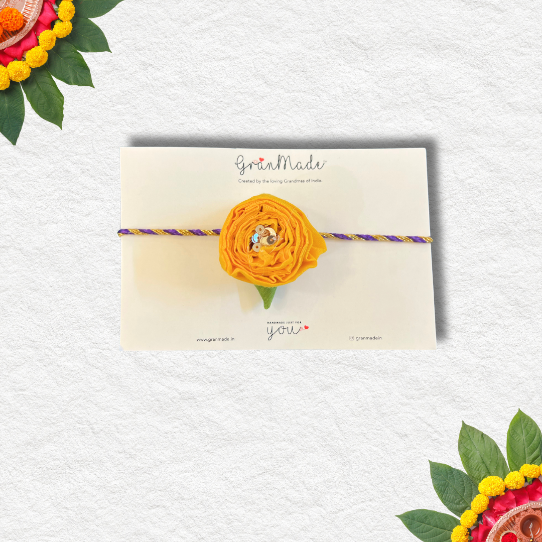 Handmade Orange Rose Rakhi - Granmade