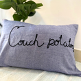 Load image into Gallery viewer, Couch Potatoes Hand embroidered Cushion Cover - Granmade
