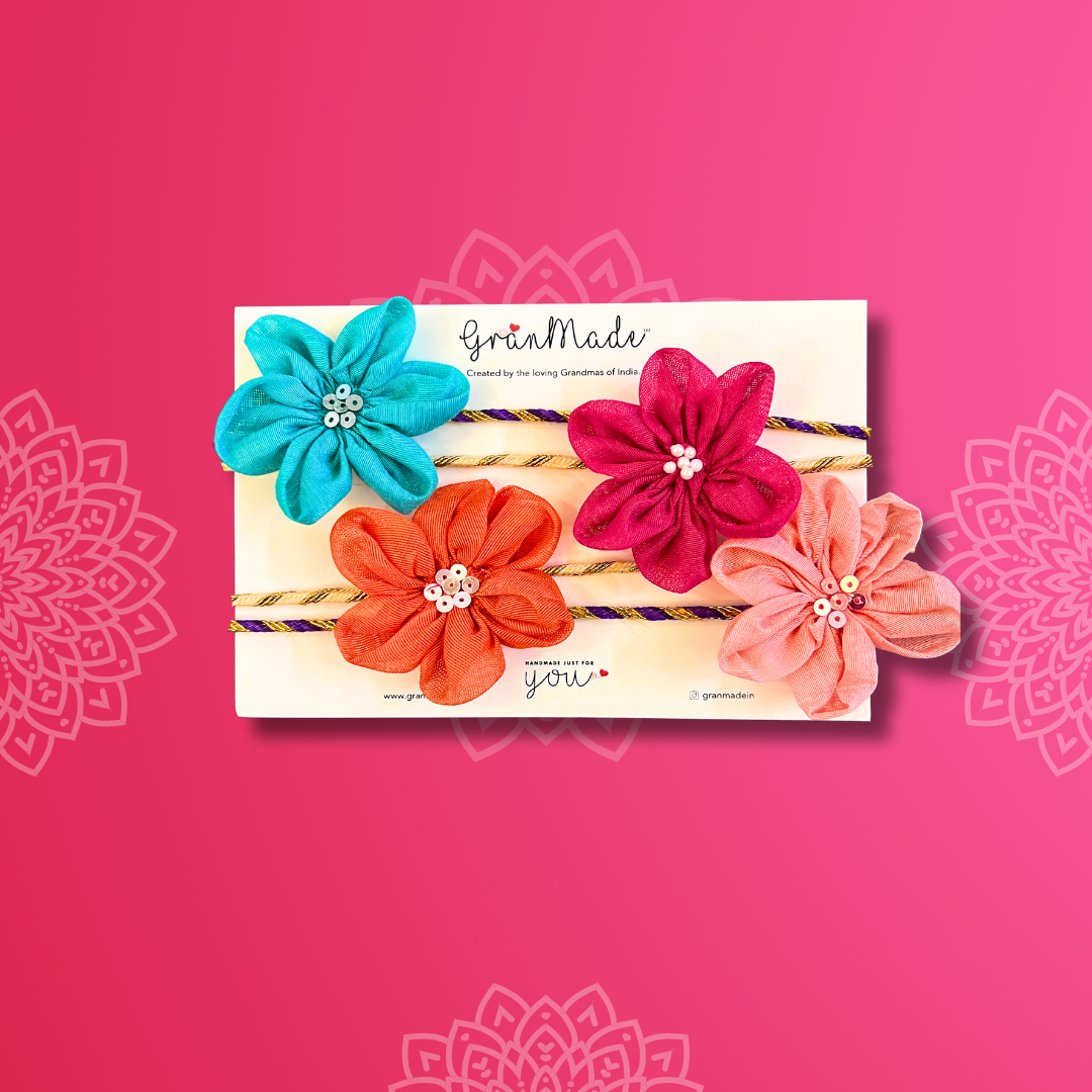 Handmade Windflower Rakhis (Pack of 4) - Granmade