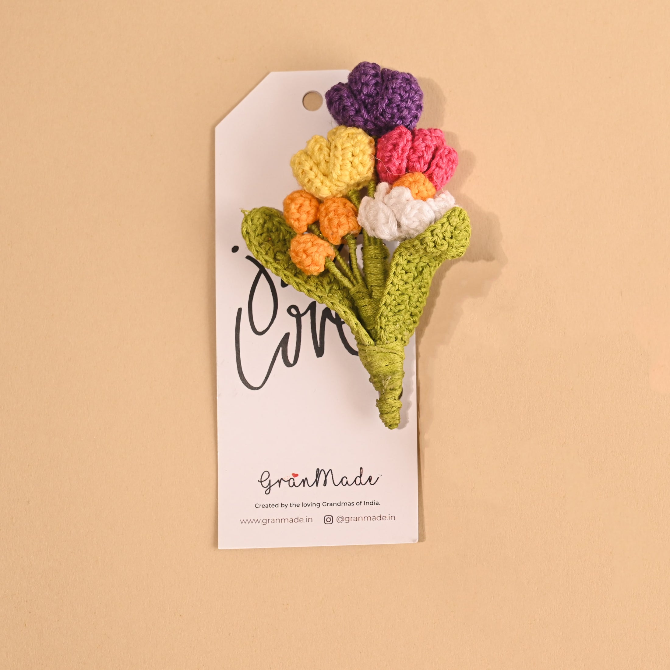 Crochet Flower Bunch Brooch - Granmade