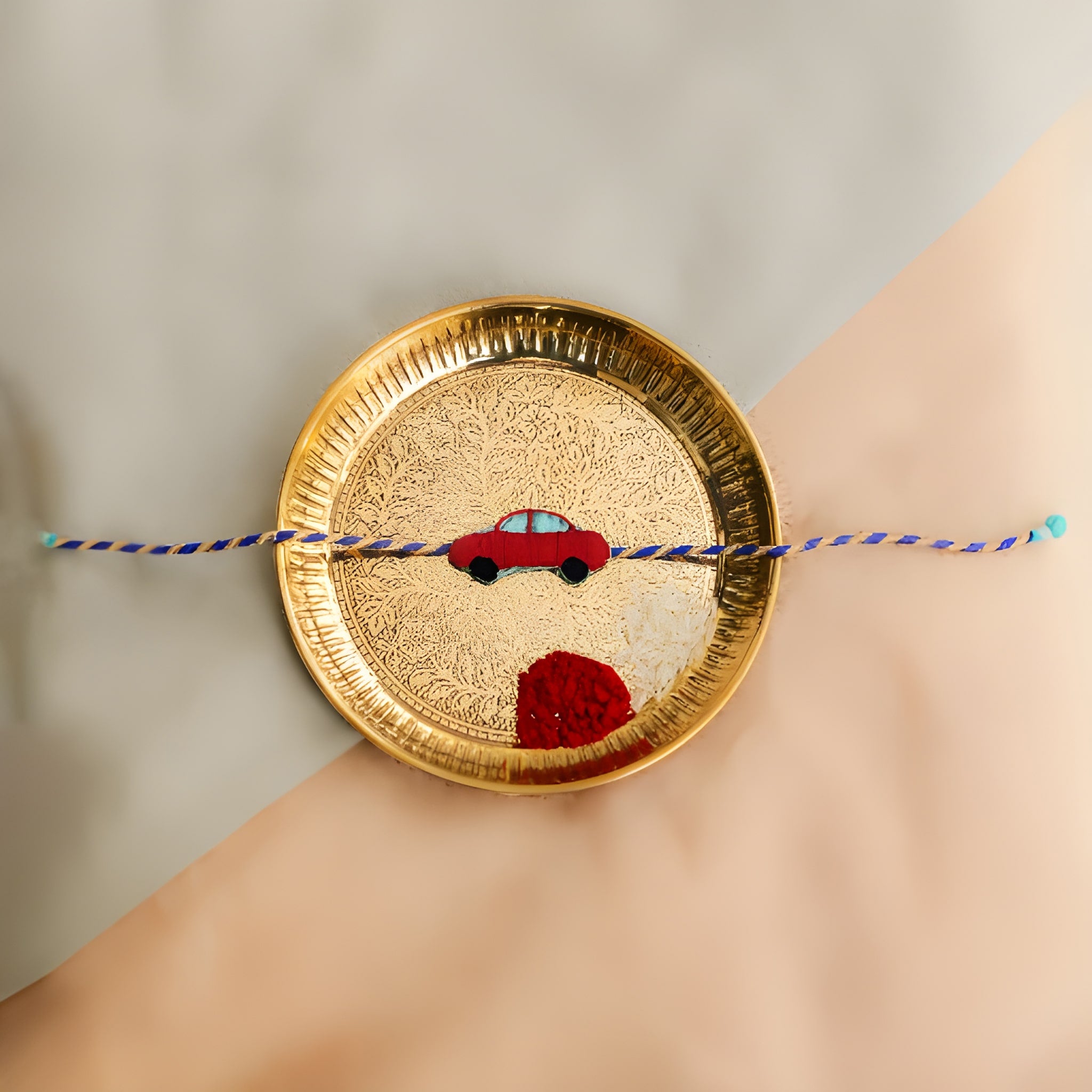 Handmade Red Car Rakhi for kids
