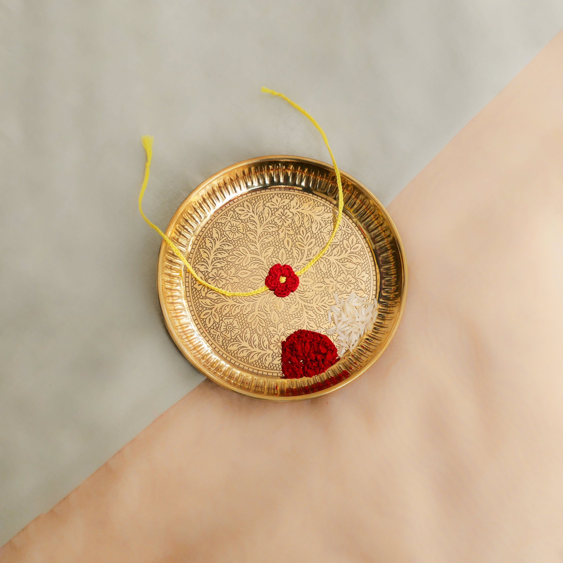 Crochet Daisy Rakhi - Red