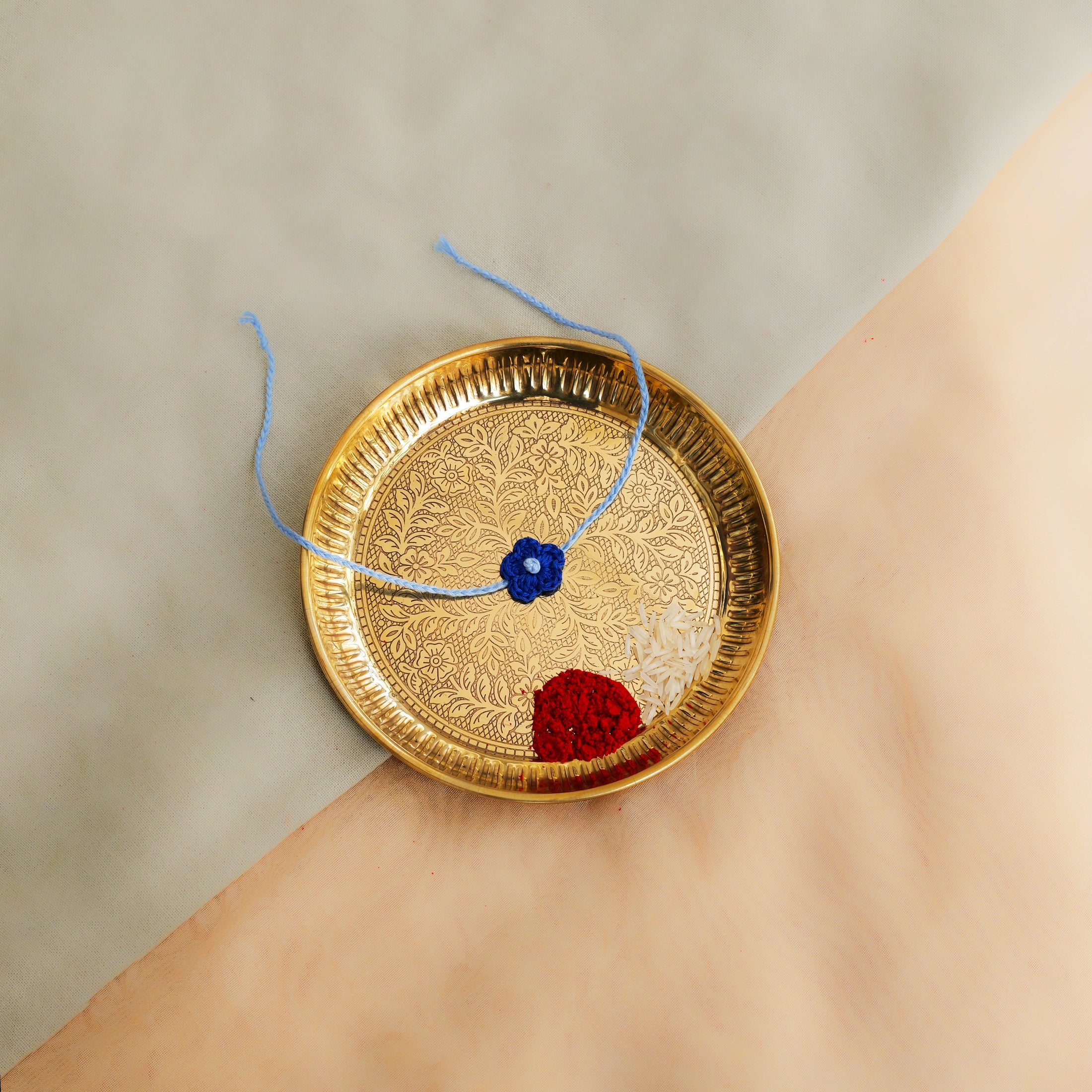 Crochet Daisy Rakhi - Blue