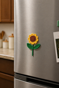 Load image into Gallery viewer, Crochet Sunflower Fridge Magnet
