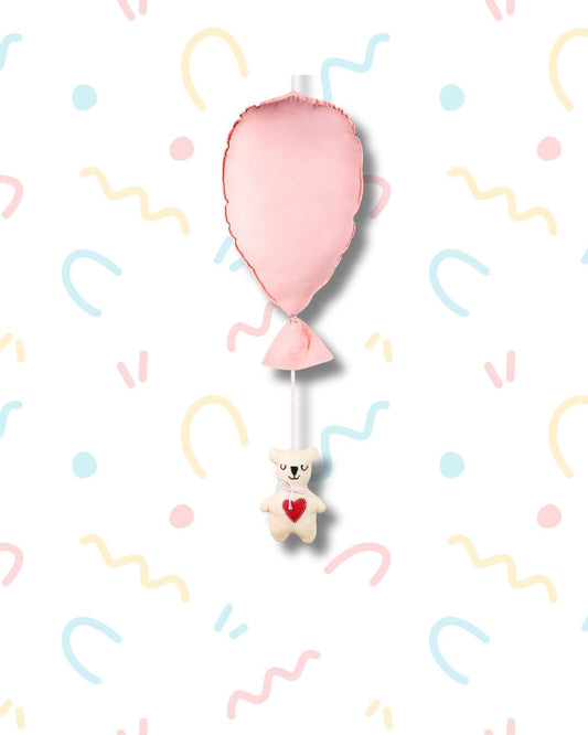 Pink Balloon Teddy Nursery Hanging Decor