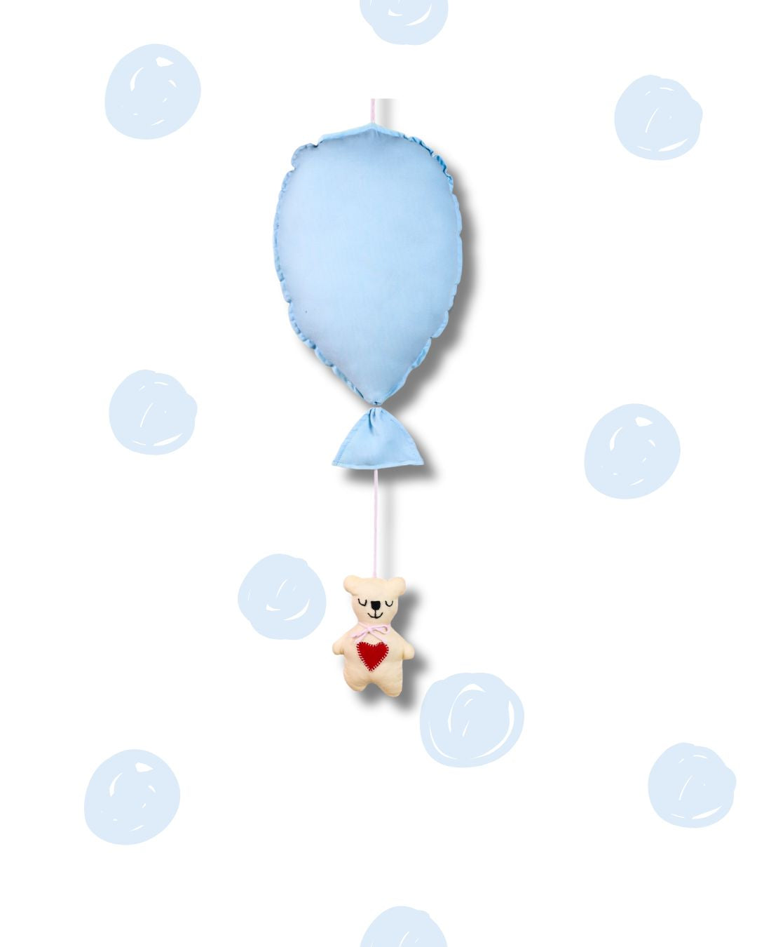 Blue Balloon Teddy Nursery Hanging Decor
