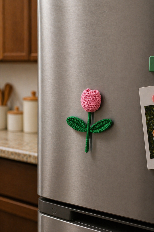 Crochet Tulip Fridge Magnet