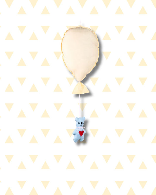 Yellow Balloon Teddy Nursery Hanging Decor