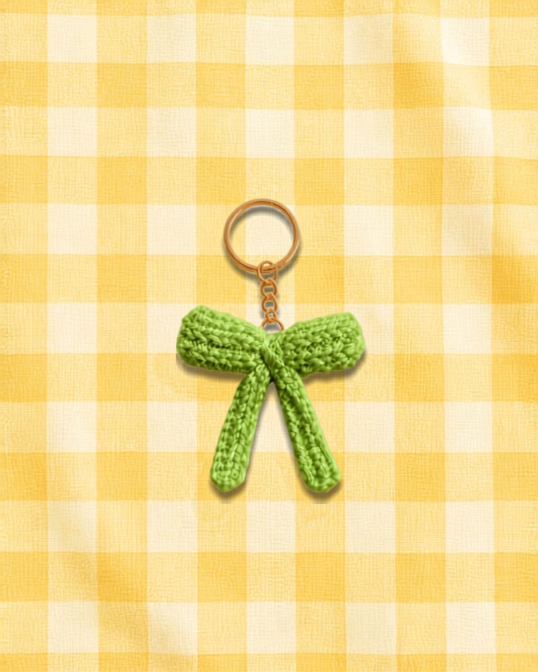Crochet Bow Keychain- Red
