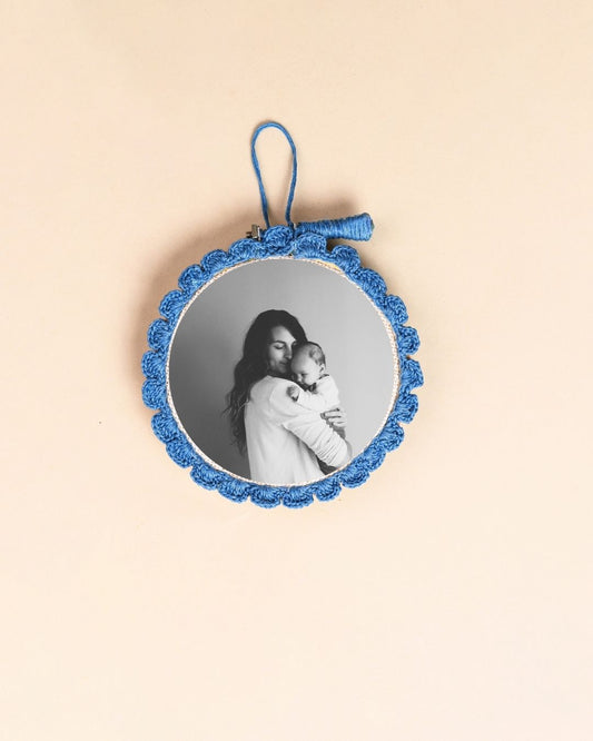 Crochet Border Mini Frame- Blue