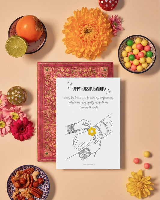 Handmade Crochet Rakhi Greeting Card
