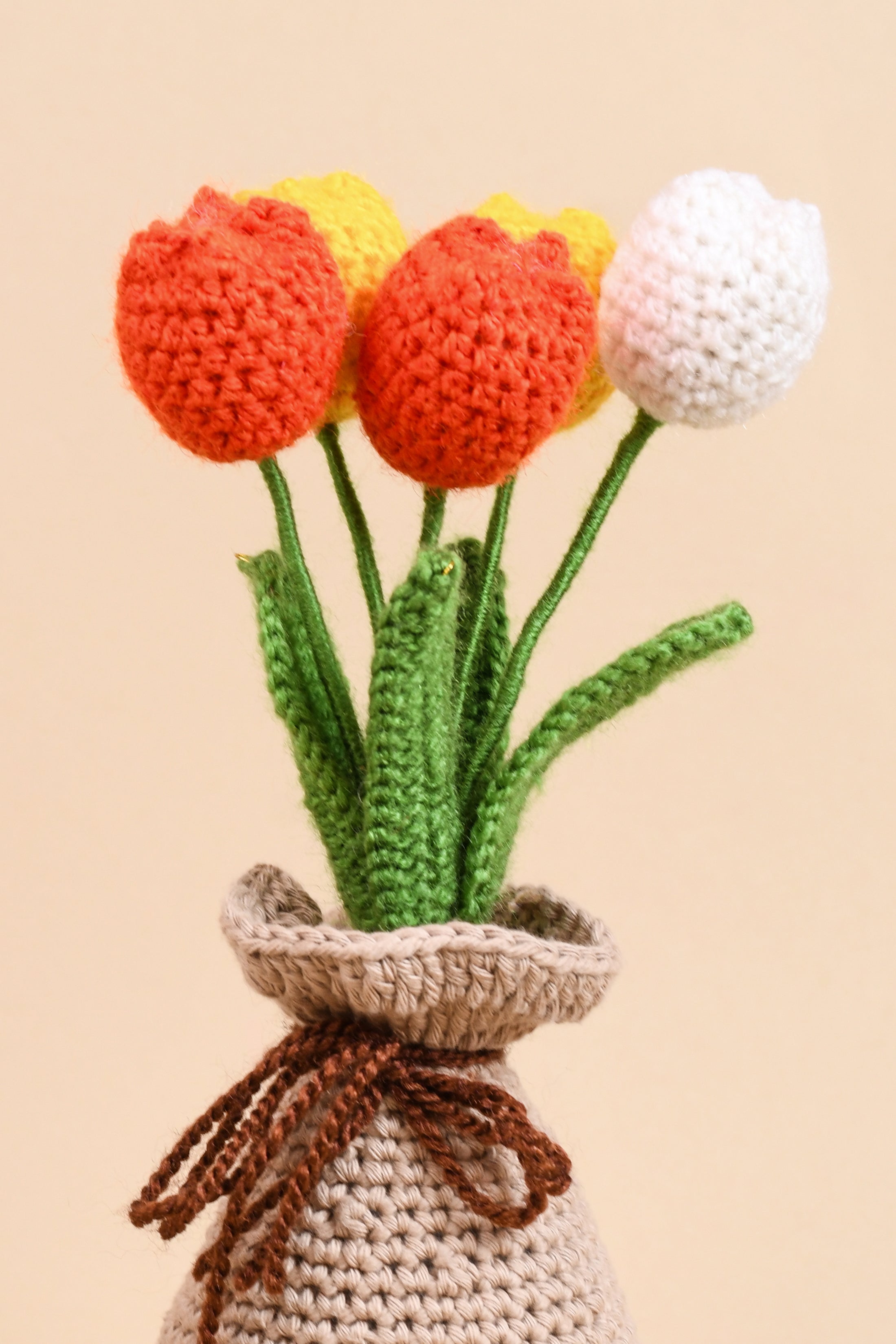Crochet Tulip Flower Pot
