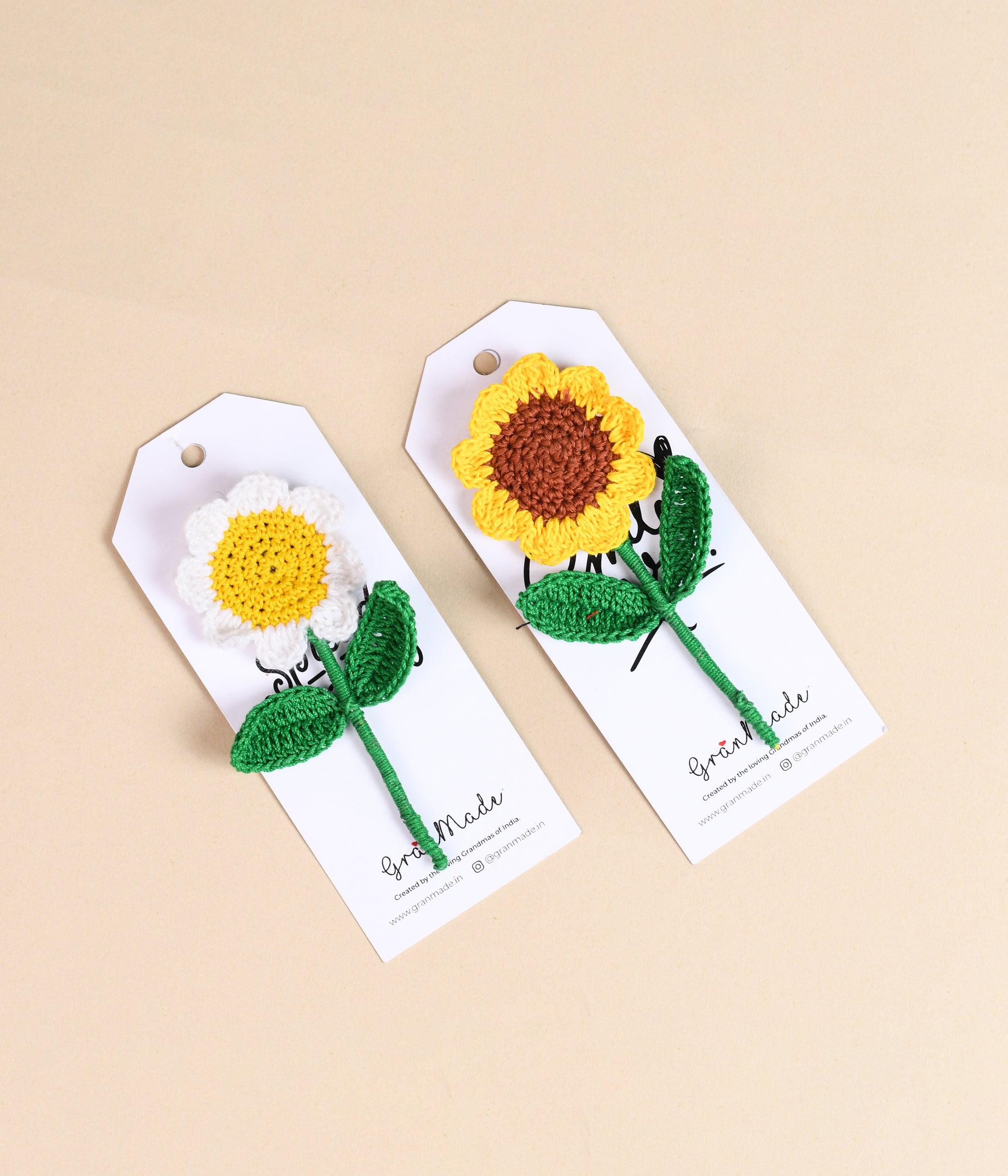 Crochet Sunflower Fridge Magnet