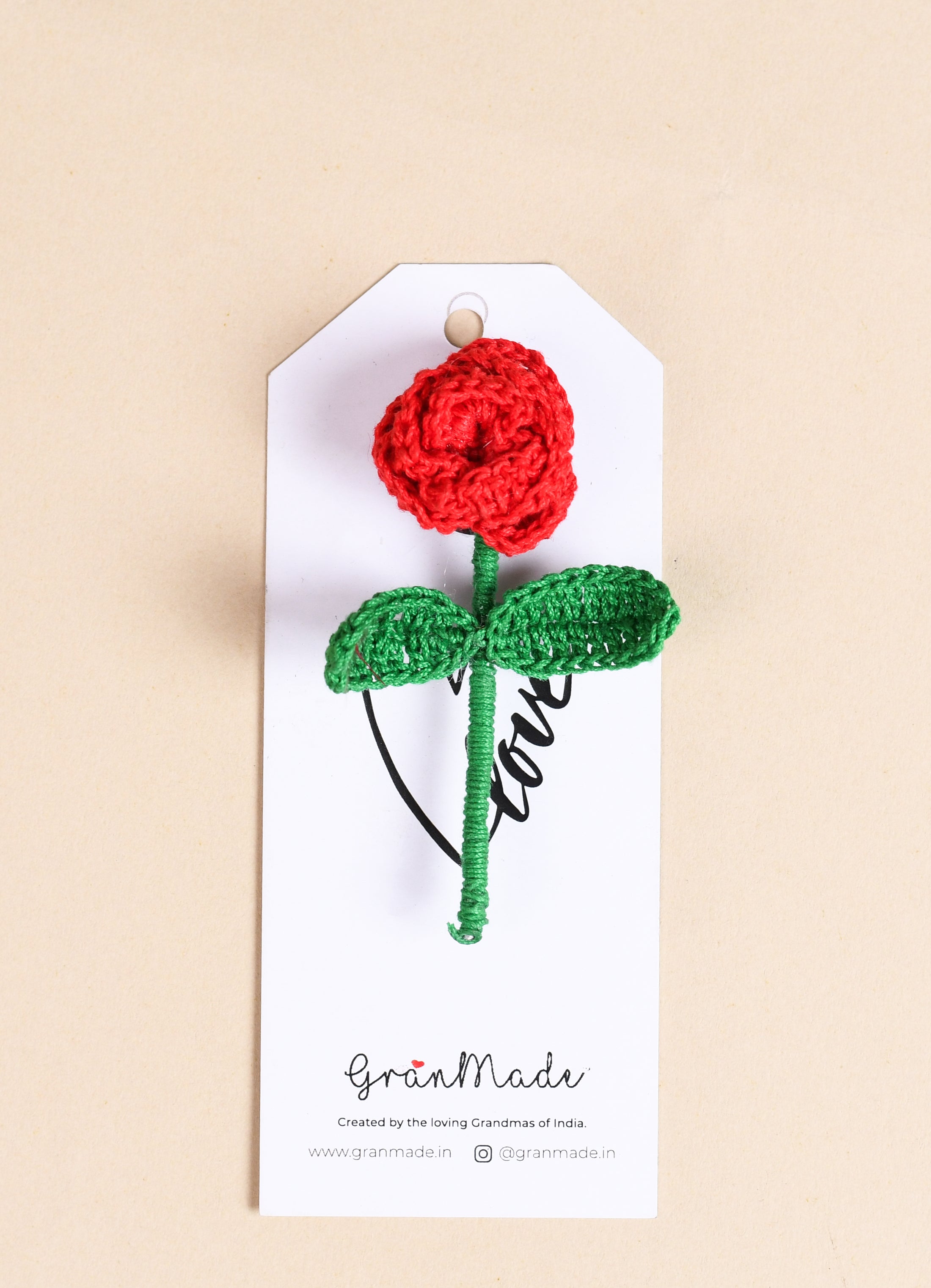 Crochet Rose Fridge Magnet