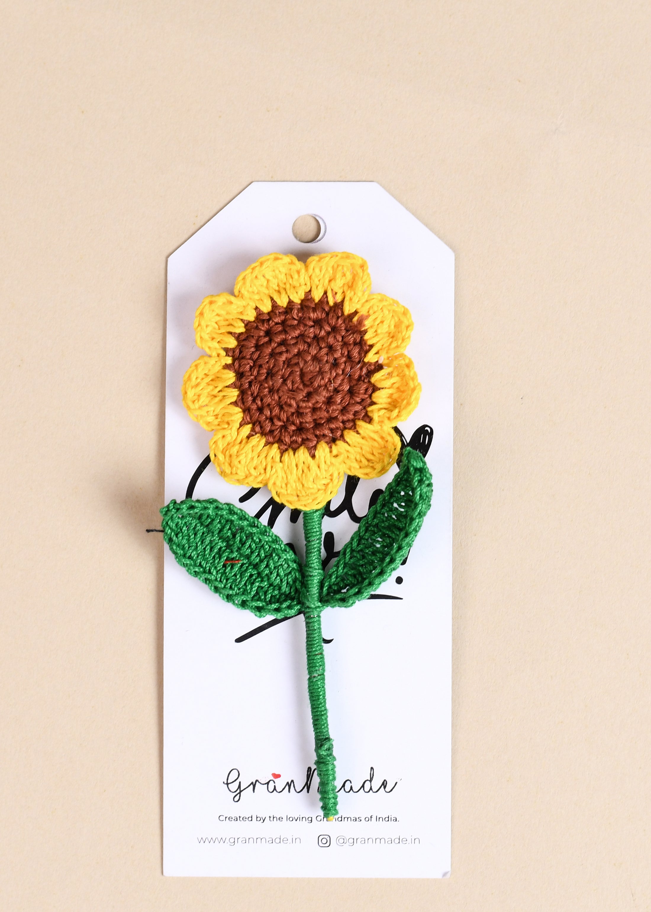 Crochet Sunflower Fridge Magnet