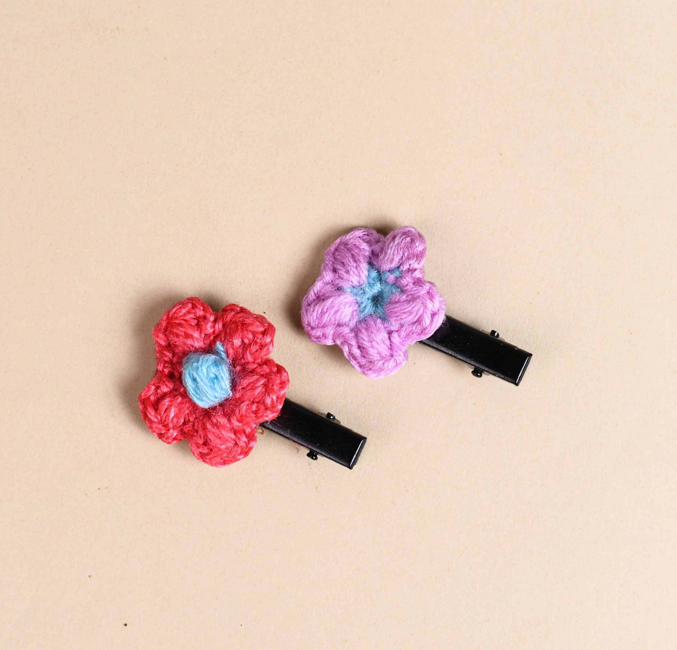 Crochet Flower Hair Clip (Set of 2)