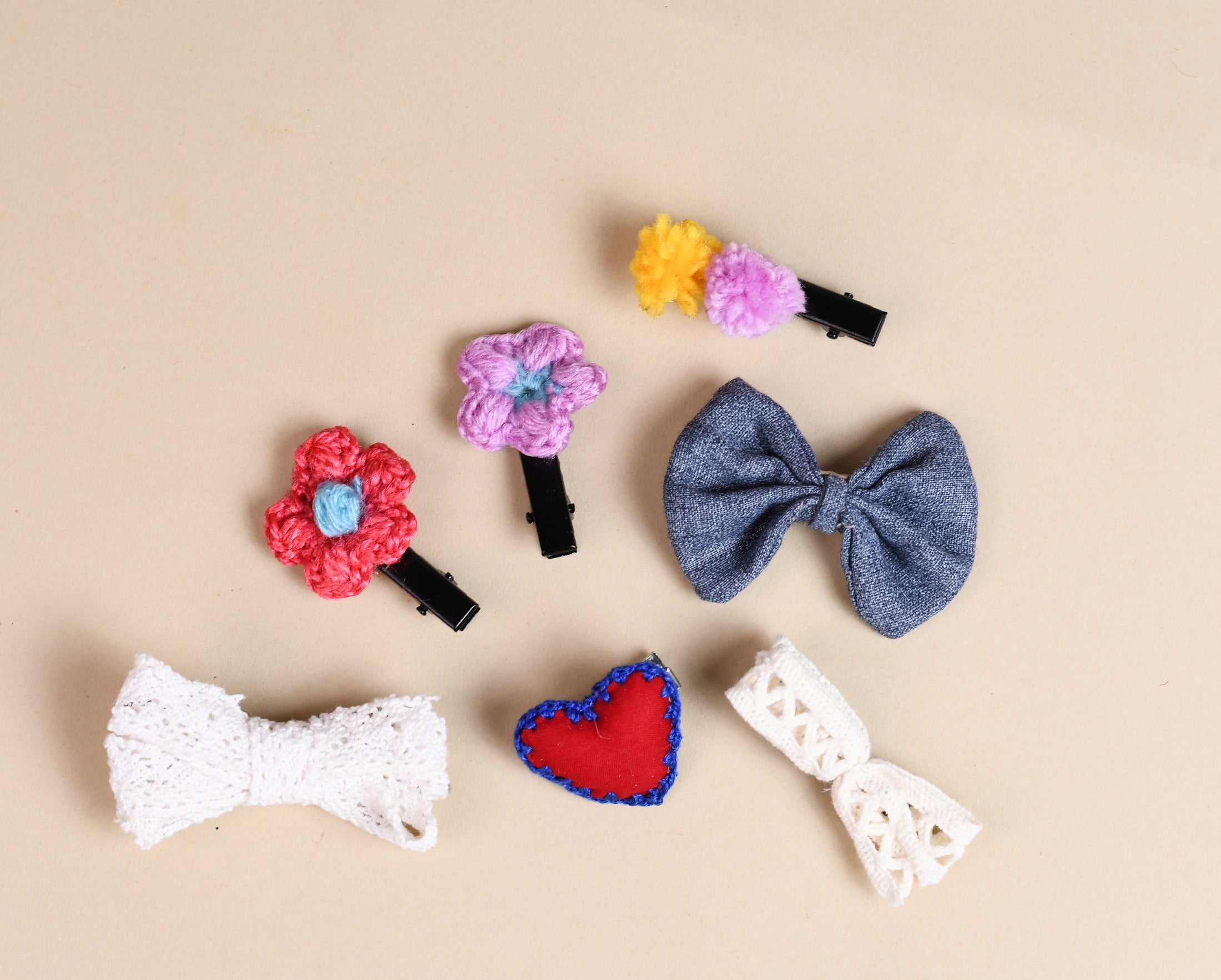 Crochet Flower Hair Clip (Set of 2)