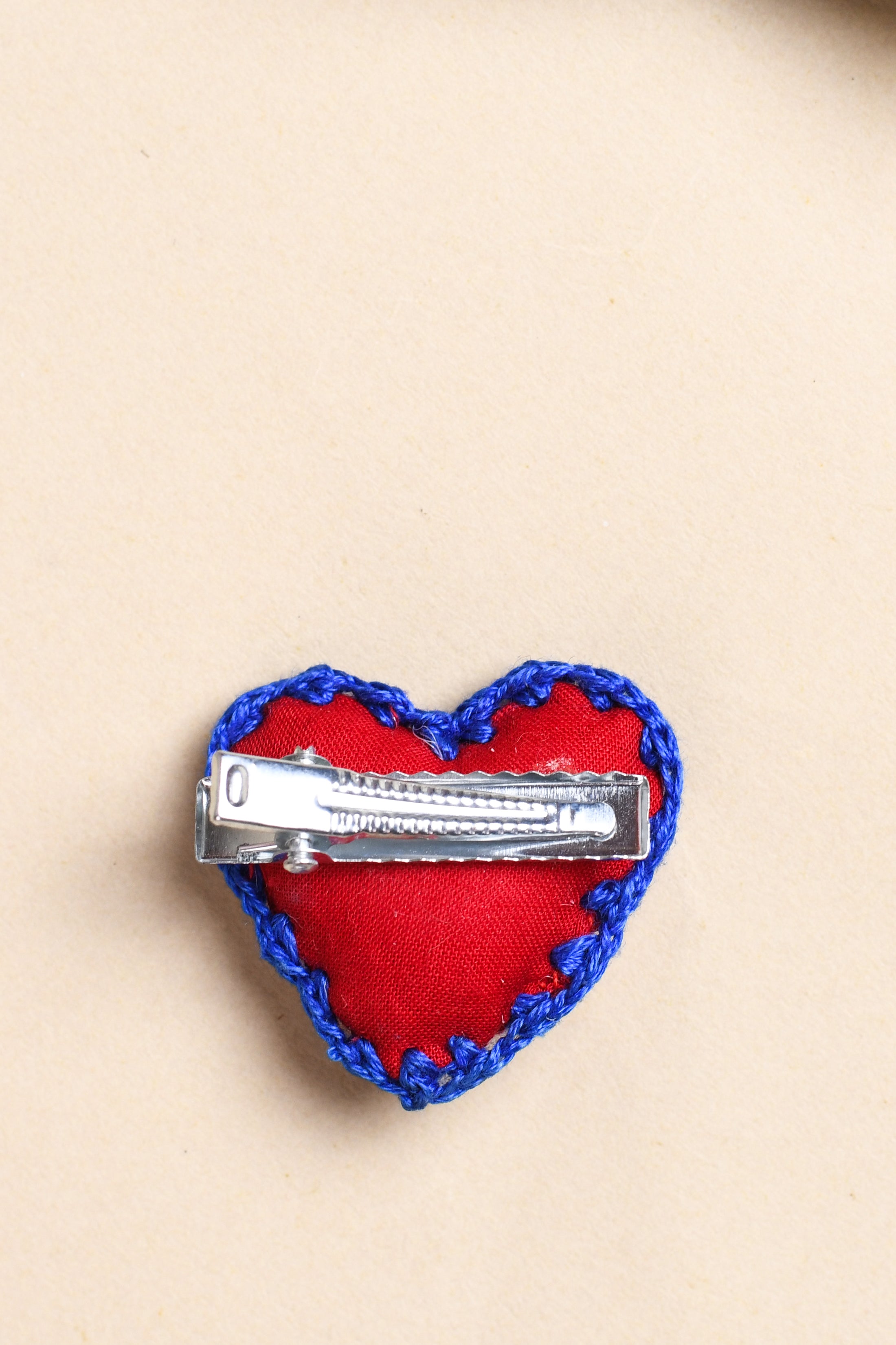 Crochet Pompom & Heart Hair Clip Set (Set of 2)