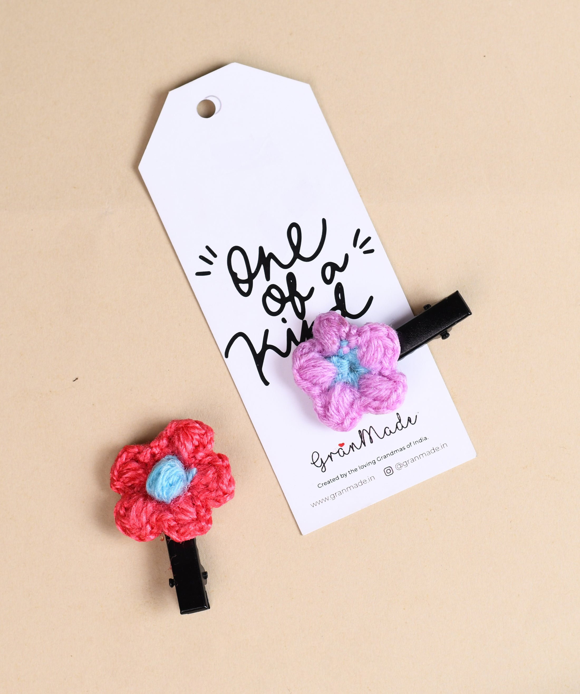 Crochet Flower Hair Clip (Set of 2)