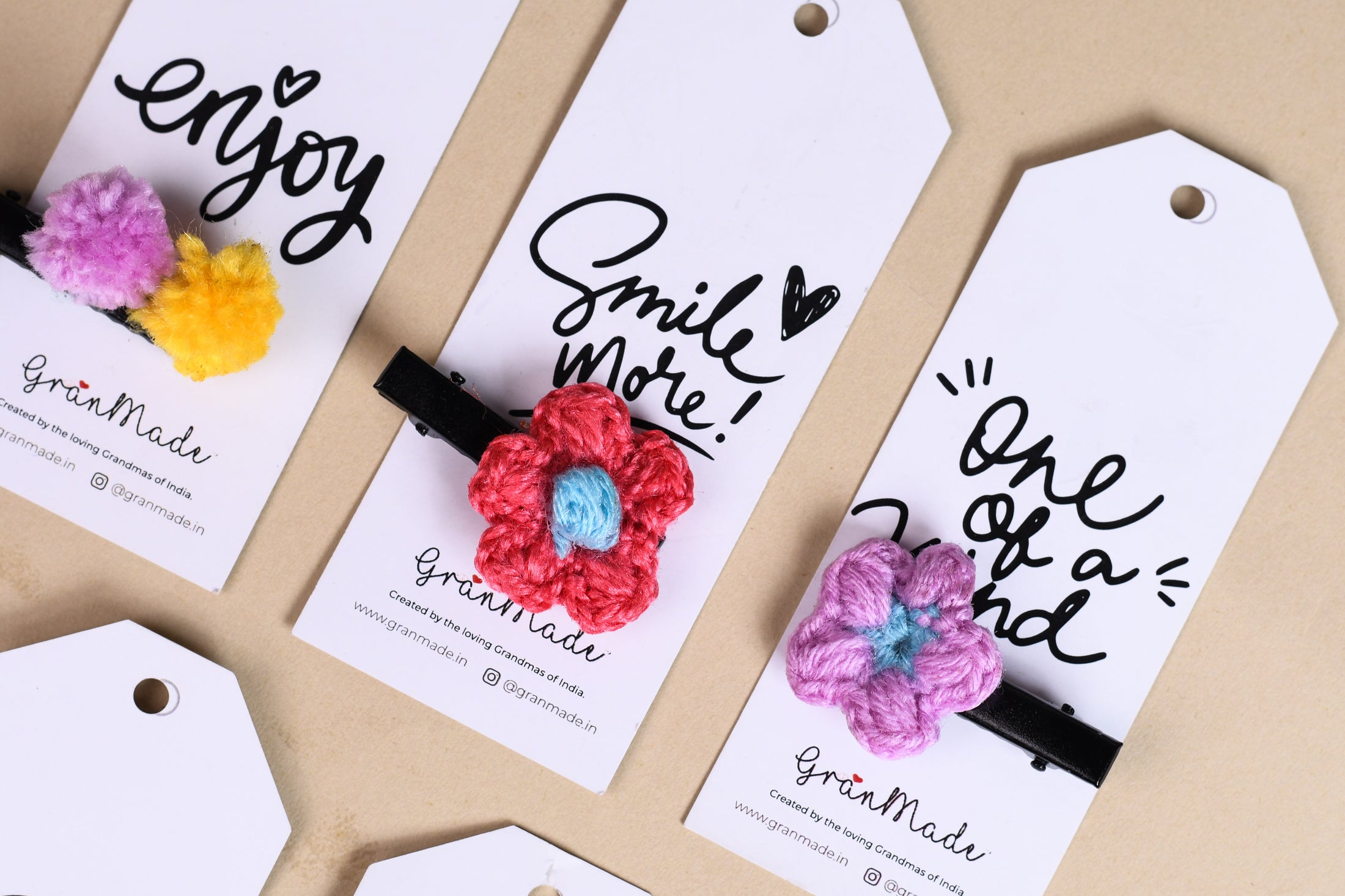 Crochet Flower Hair Clip (Set of 2)