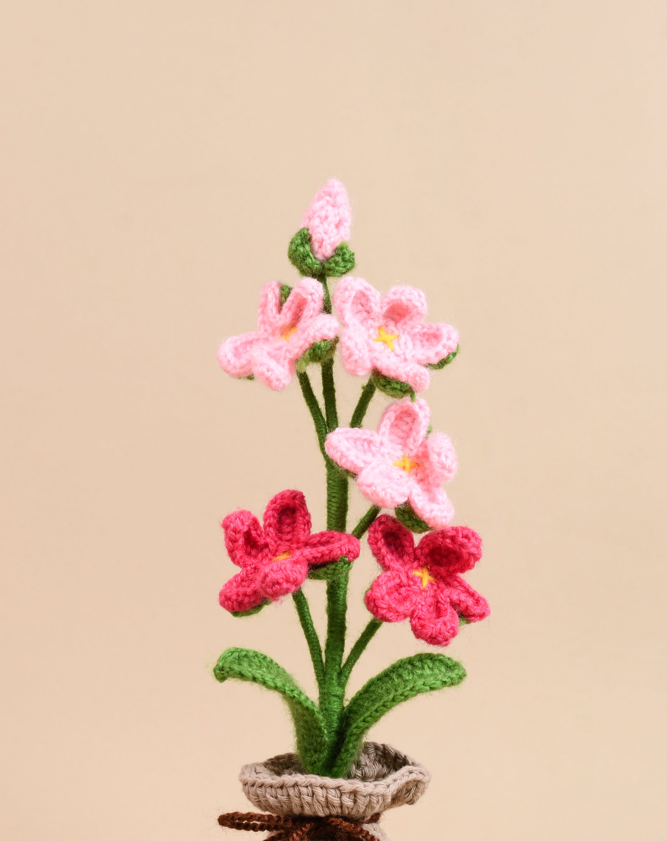 Crochet Orchid Flower Pot