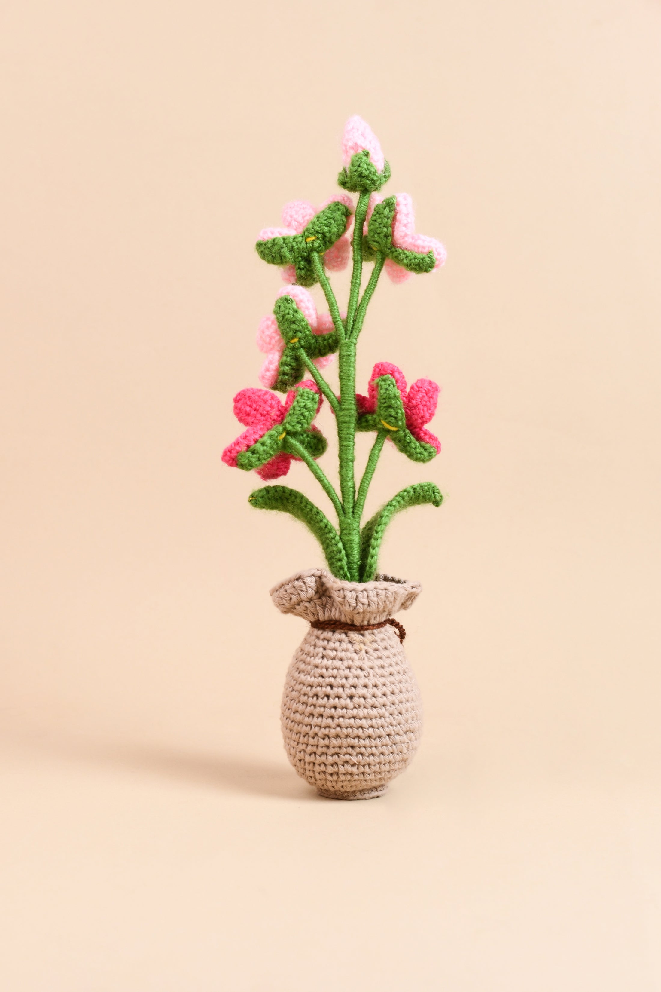 Crochet Orchid Flower Pot