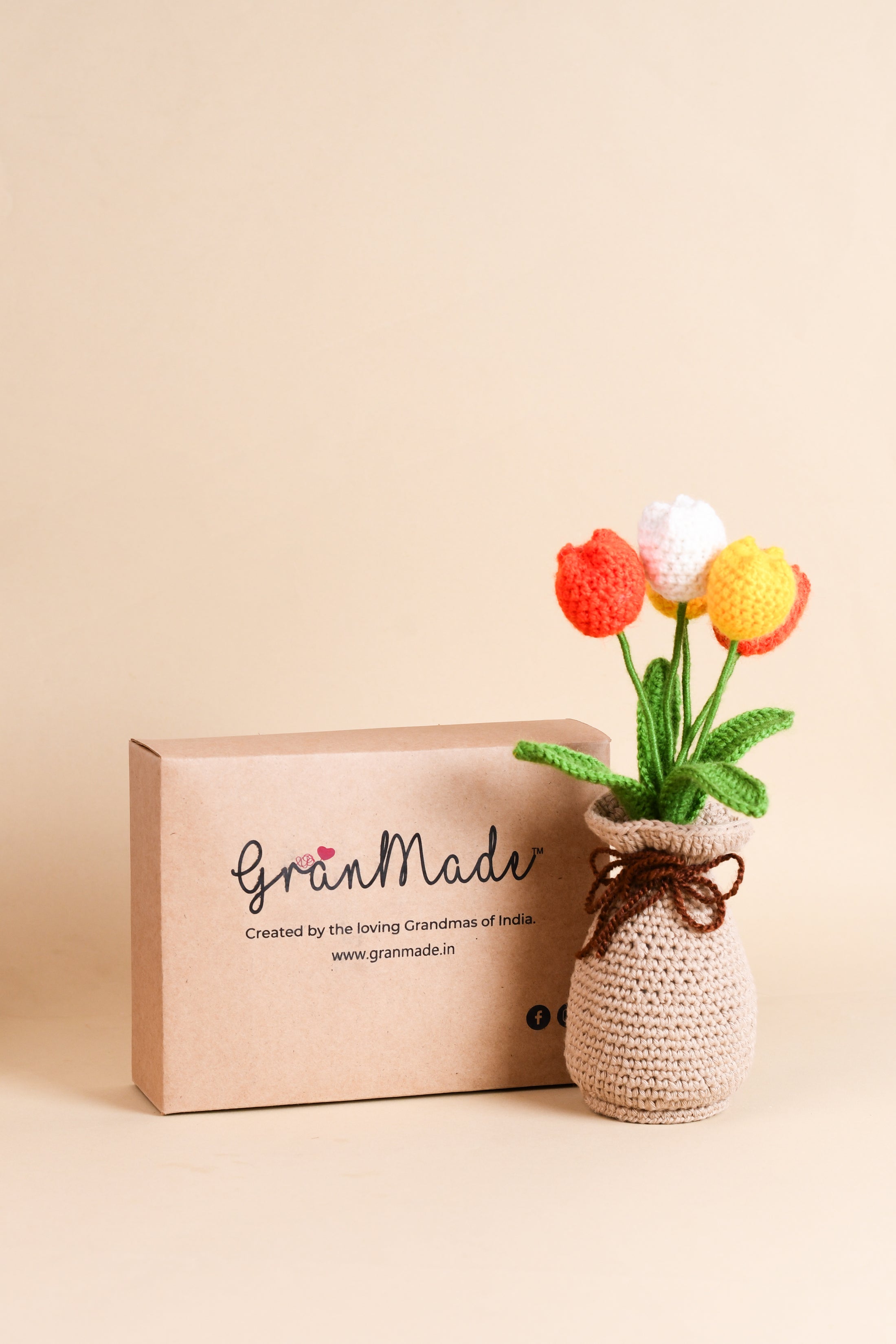 Crochet Tulip Flower Pot