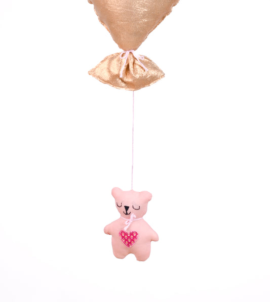 Gold Balloon Teddy Nursery Hanging Decor