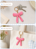 Load image into Gallery viewer, Crochet Bow Keychain- Pink

