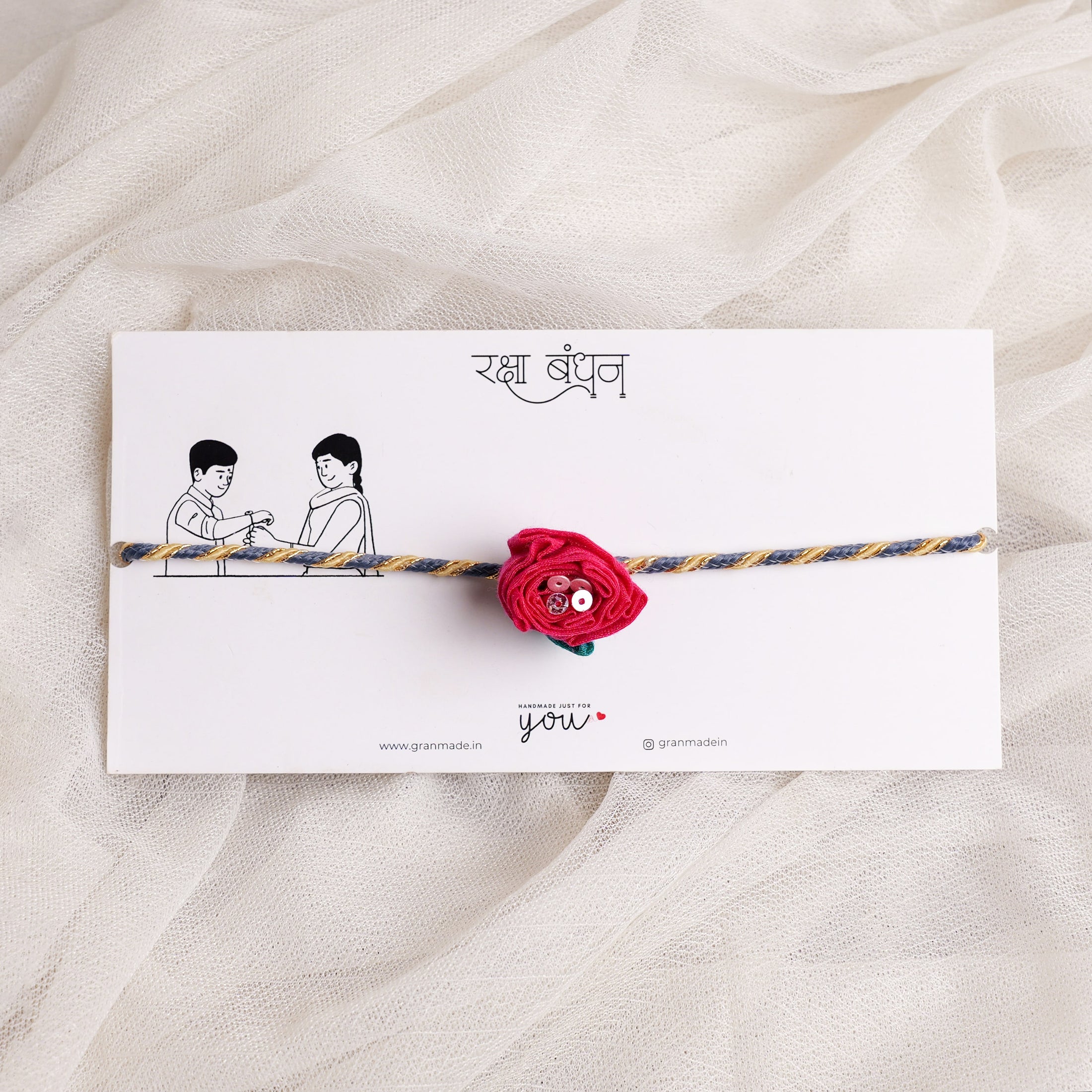 Handmade Rose Rakhi