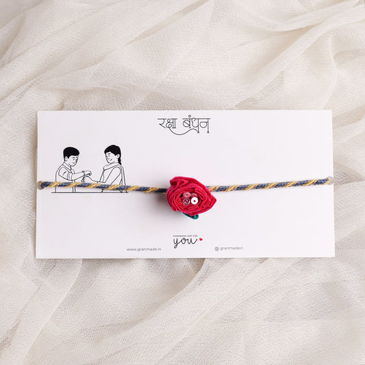 Rose & Sunflower Textile Rakhi set of 2