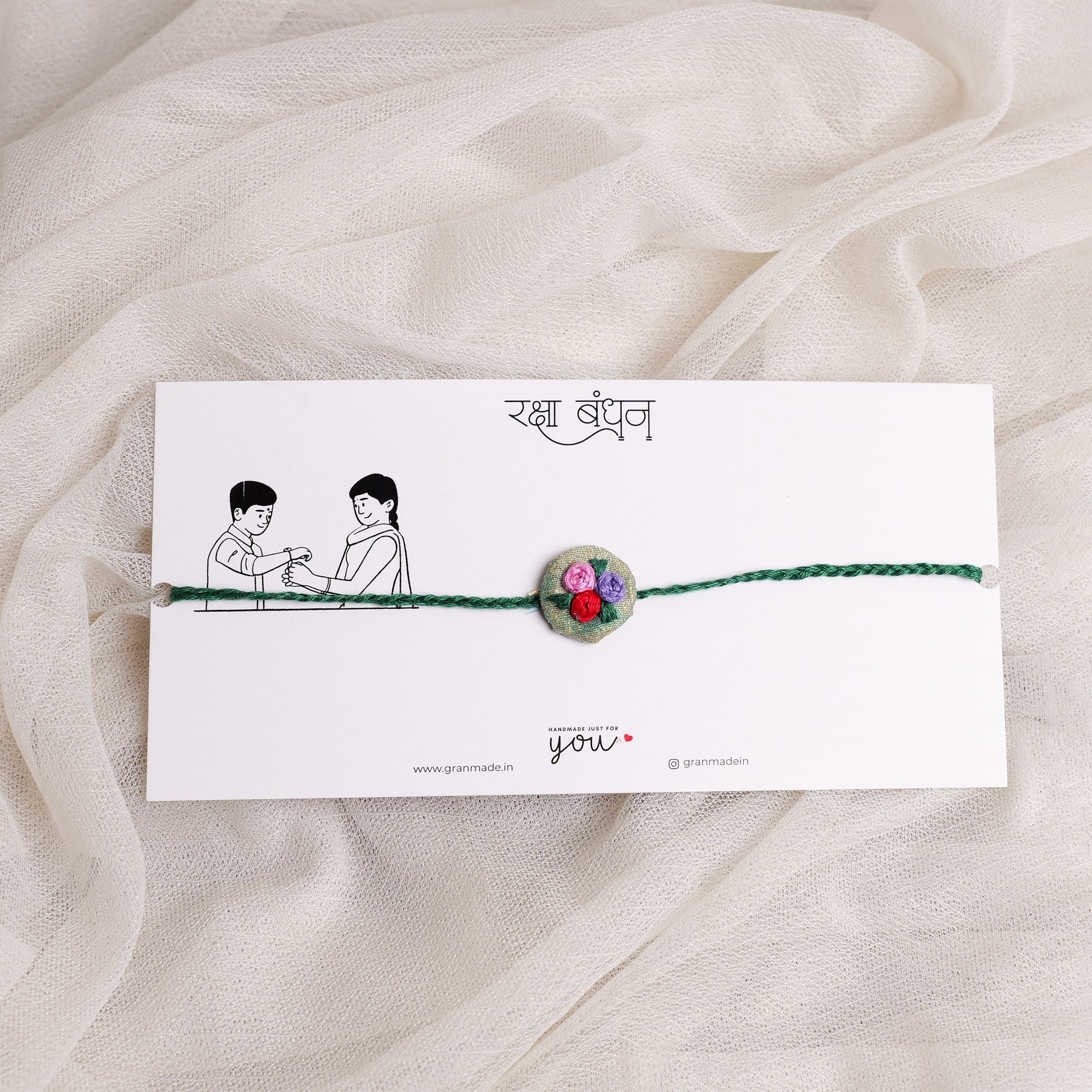 Bloom Hand-embroidered Rakhi